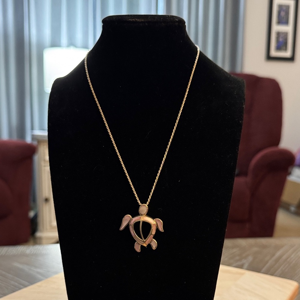 Gold Turtle Pendant Necklace